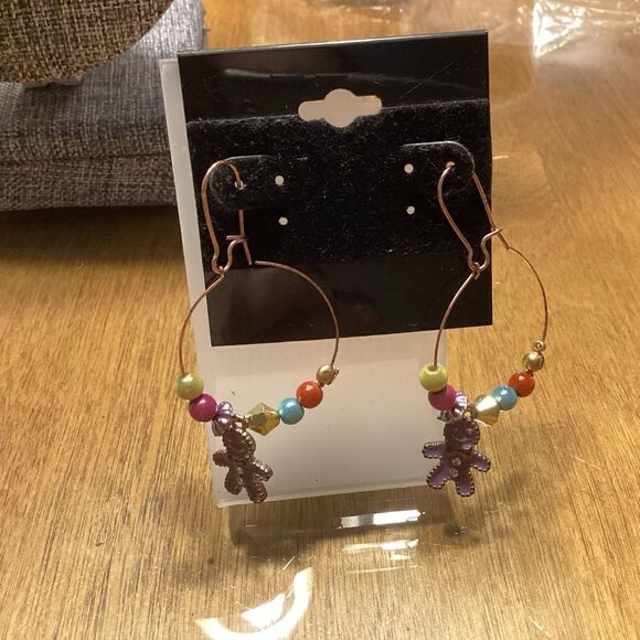 Jewelry - Coppertone Gingerbread Beaded Earrings